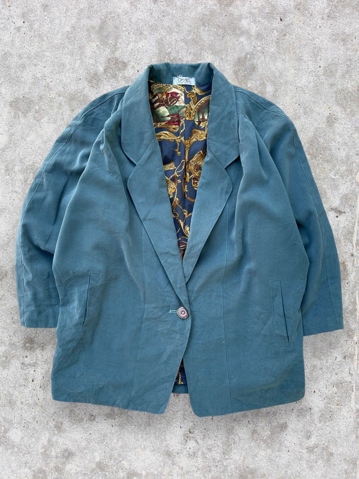 Camel × Vintage 🔥Vintage Camel "Art" Single Button Jacket Hermes Style Size L / US 10 / IT 46 - 1 Thumbnail