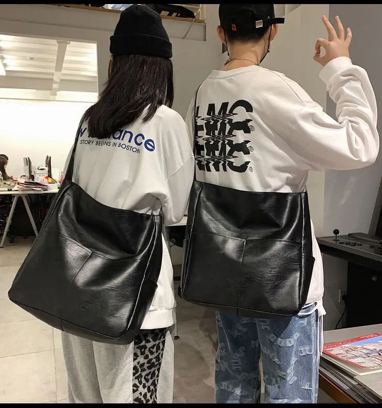 Japanese Brand Fashion y2k pu leather shoulder messenger bag vintage Size ONE SIZE - 5 Thumbnail