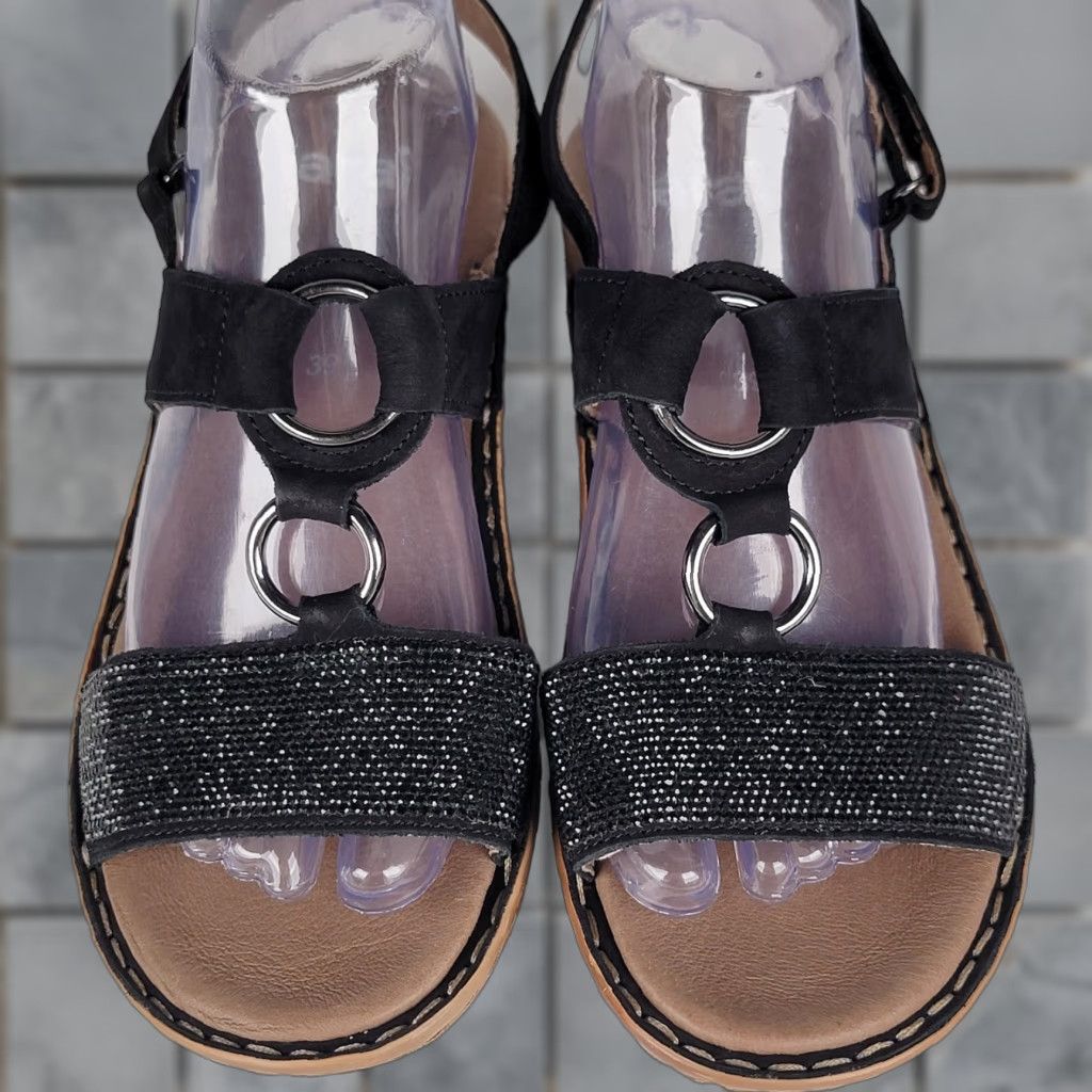 Vintage VINTAGE Ara Sandals Black Size 39/8 Sandal Women Strappy Adjustable Wedge Flat Heel UK 6 US 8 EU 39 Summer Spring Fall Size US 6 / IT 36 - 1 Thumbnail