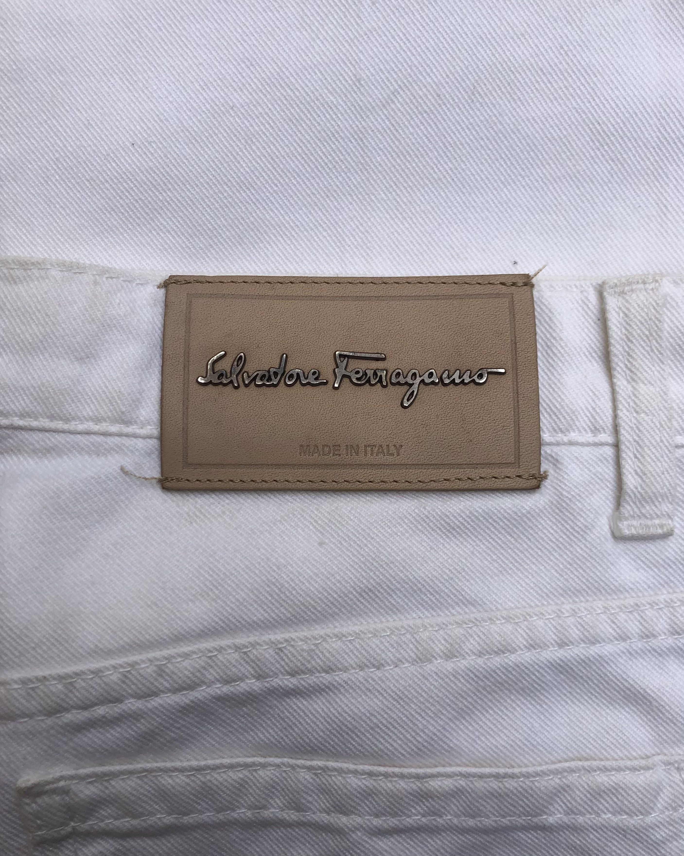 Salvatore Ferragamo 2000s Salvatore Ferragamo White Jeans Size US 31 - 6 Thumbnail