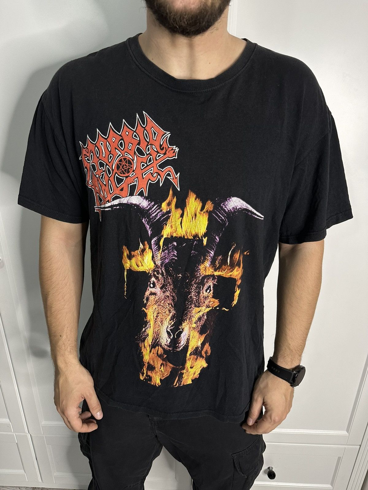 Band Tees Morbid Angel Covenant Flaming Goat Deathmetal T-Shirt Size US XL / EU 56 / 4 - 3 Thumbnail