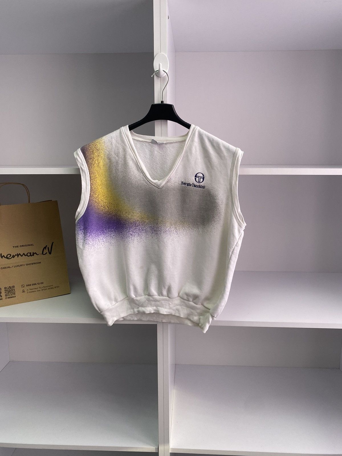 Sergio Tacchini × Vintage Vintage Sergio Tacchini Sweater Italy Casual Tennis Vest Size US M / EU 48-50 / 2 - 2 Thumbnail