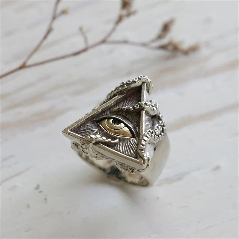 Vintage Retro Golden Eye Ring Size ONE SIZE - 6 Thumbnail