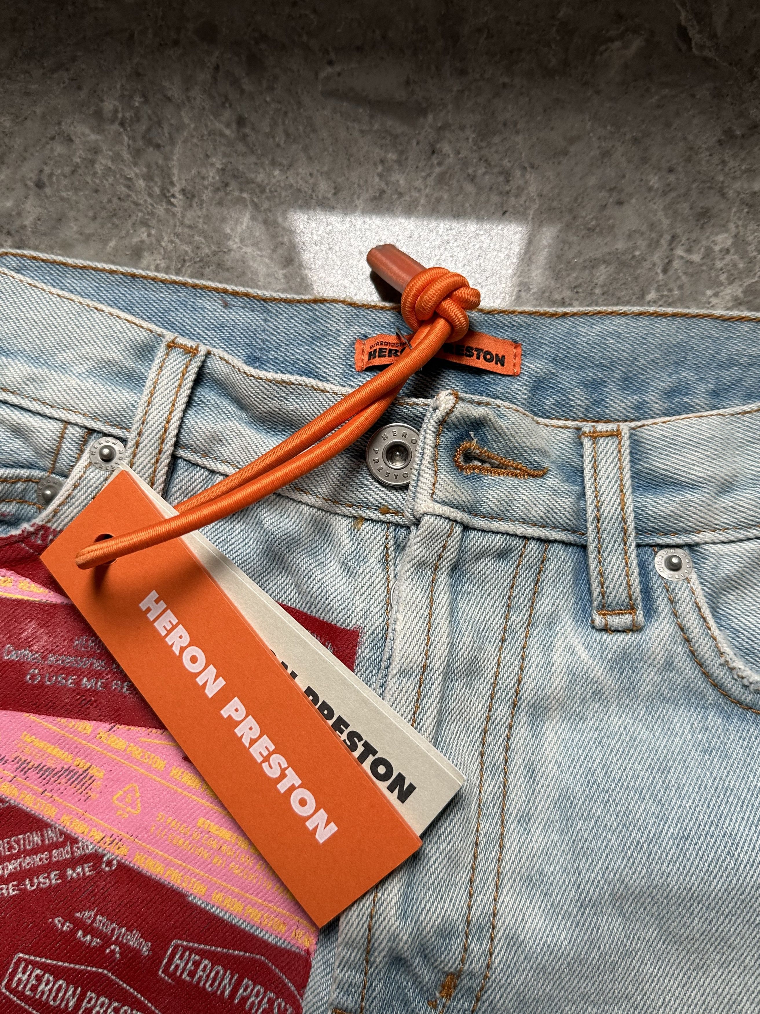 Heron Preston Heron Preston tape print denim shorts Size 24" / US 00 / IT 34 - 3 Thumbnail