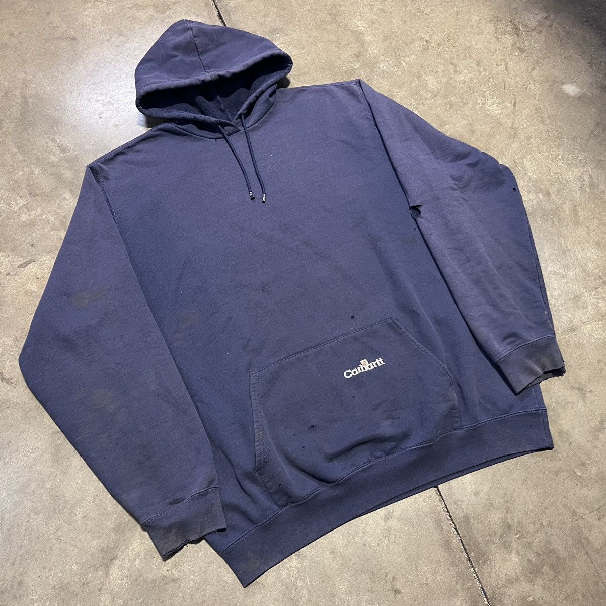Carhartt × Vintage Vintage Carhartt Hoodie Sweatshirt Faded Thrashed Distressed Size US XXL / EU 58 / 5 - 4 Thumbnail