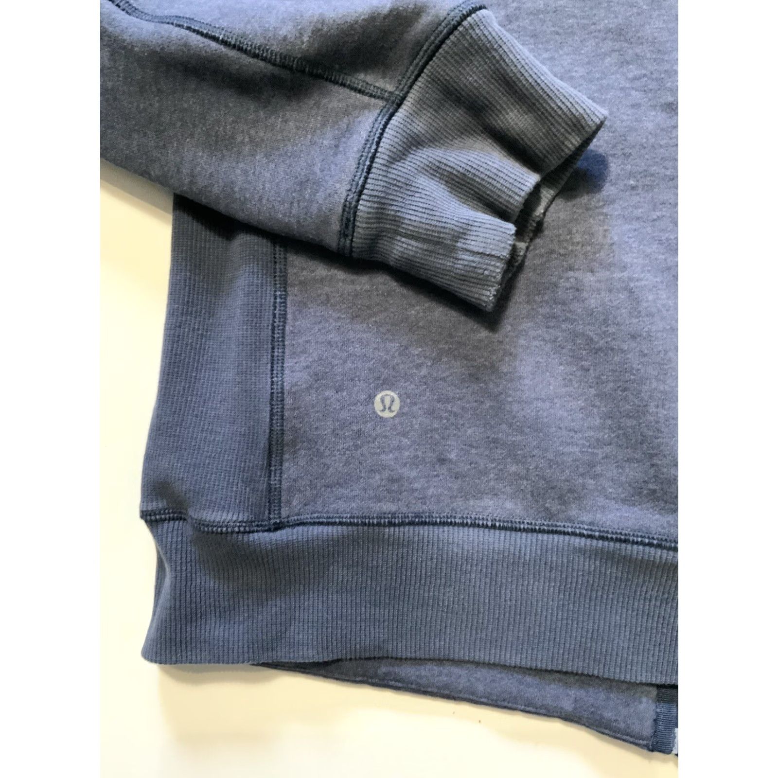 Lululemon Lululemon Athletica Core Navy Blue Thick Warm Ribbed Training Zip Hoodie XL Men Blue Full Zip Mens Size US XL / EU 56 / 4 - 7 Thumbnail
