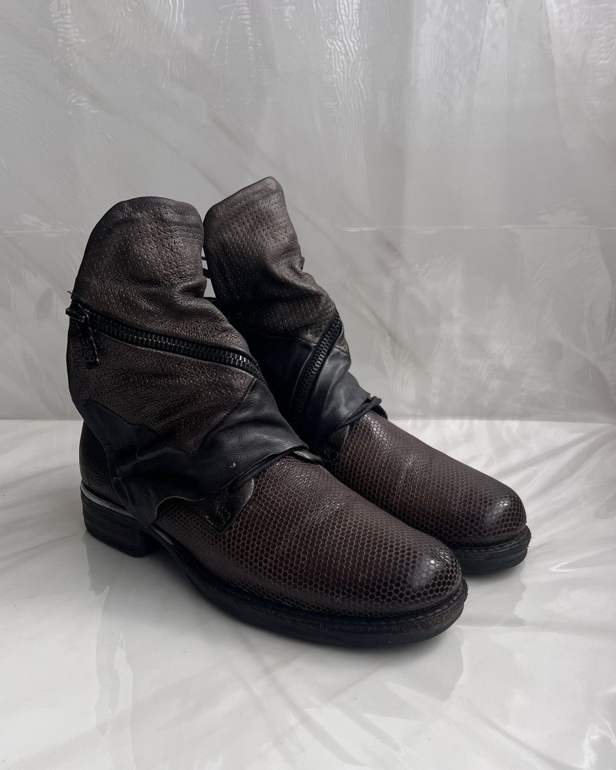 A.S.98 As 98 Airstep Zipper Boho Biker brown distressed boot Size US 8 / IT 38 - 1 Thumbnail