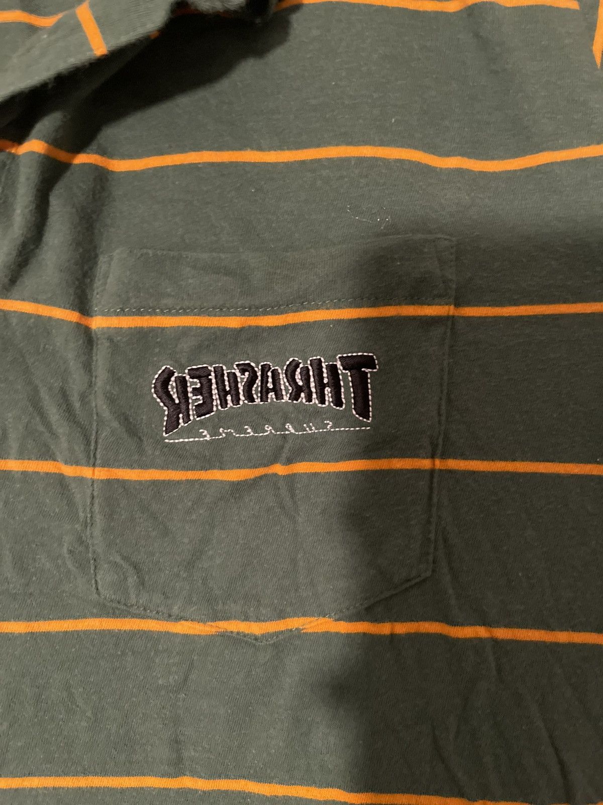 Supreme × Thrasher Supreme Thrasher Stripe Polo Green Size US M / EU 48-50 / 2 - 2 Thumbnail