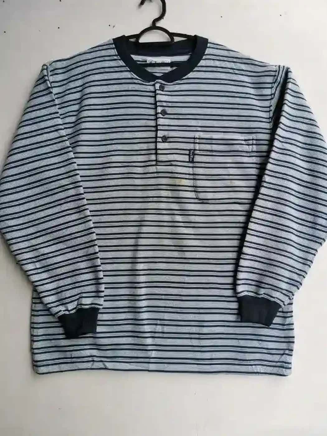 Japanese Brand Vintage Troy Bross Stripe Sweatshirt Size US M / EU 48-50 / 2 - 1 Thumbnail