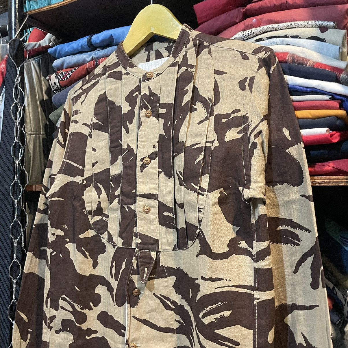 Haversack × Japanese Brand Haversack Japan Camouflage Herringbone Collarless Shirt Size US M / EU 48-50 / 2 - 5 Thumbnail