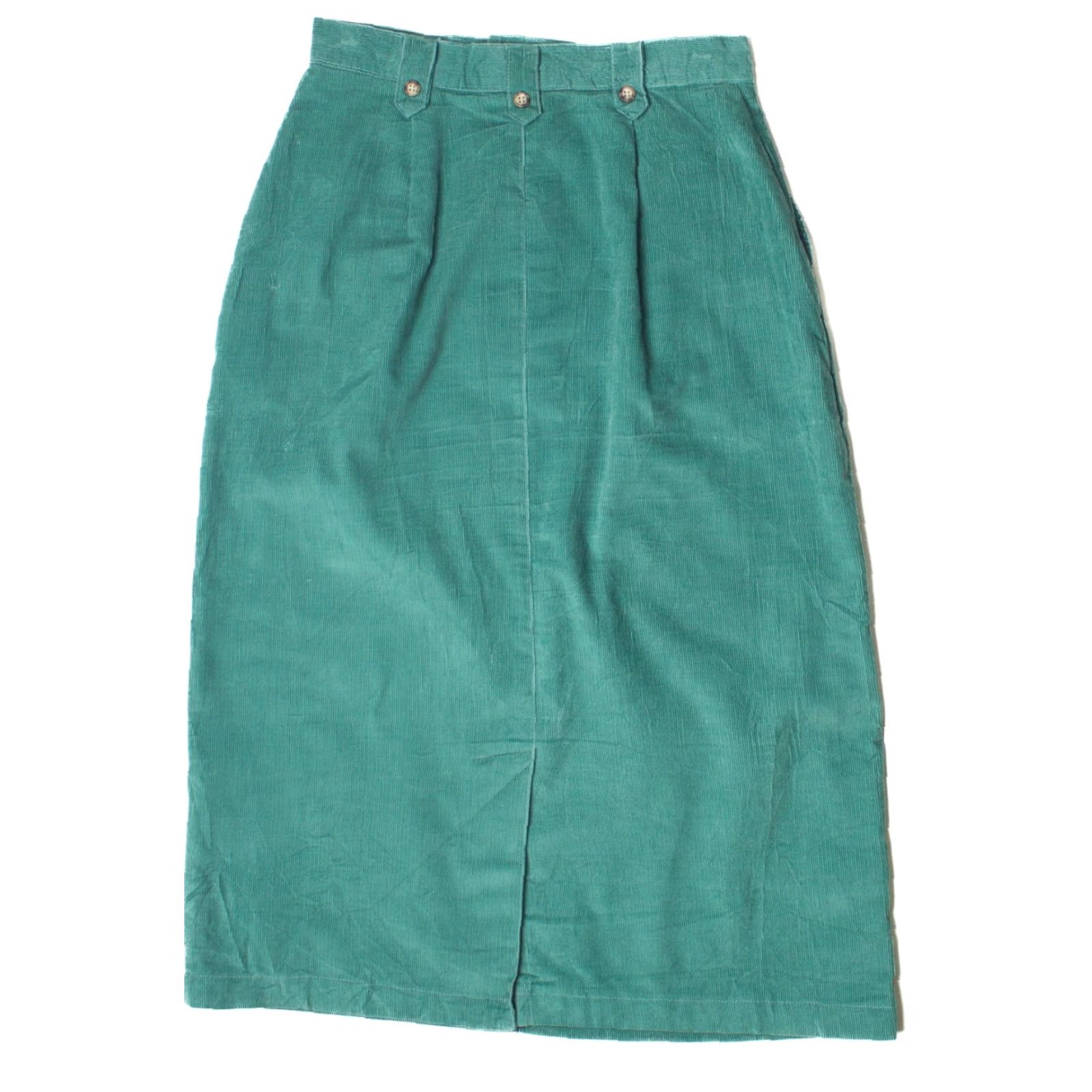 Eddie Bauer VINTAGE Eddie Bauer Teal Corduroy Pencil Skirt Small Retro High Waist Womens Size 28" / US 6 / IT 42 - 3 Thumbnail
