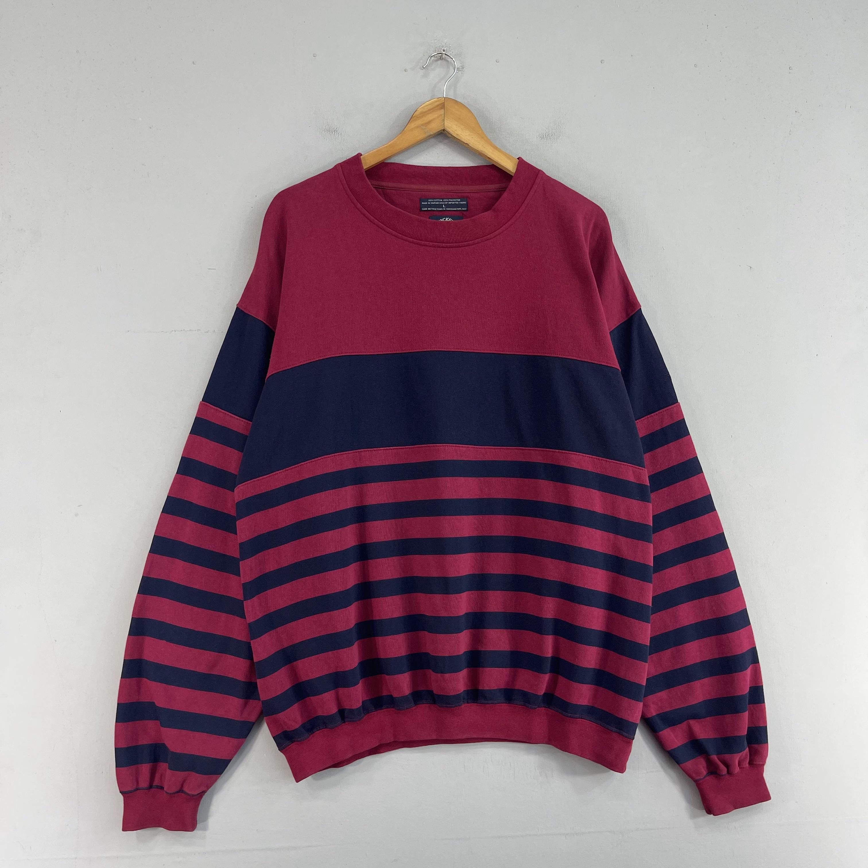 Dockers × Vintage Vintage DOCKERS Border Stripes Crewneck Sweatshirt Size US L / EU 52-54 / 3 - 2 Thumbnail