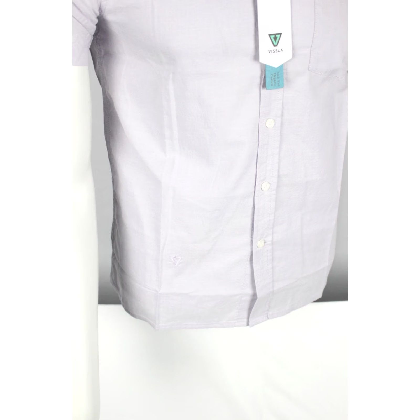 Vissla VISSLA Men's Box Fit Eco Short Sleeve Button Shirt Organic Lightweight S Small Purple Shirt Men Small Purple 100% Organic Cotton Size US S / EU 44-46 / 1 - 4 Thumbnail