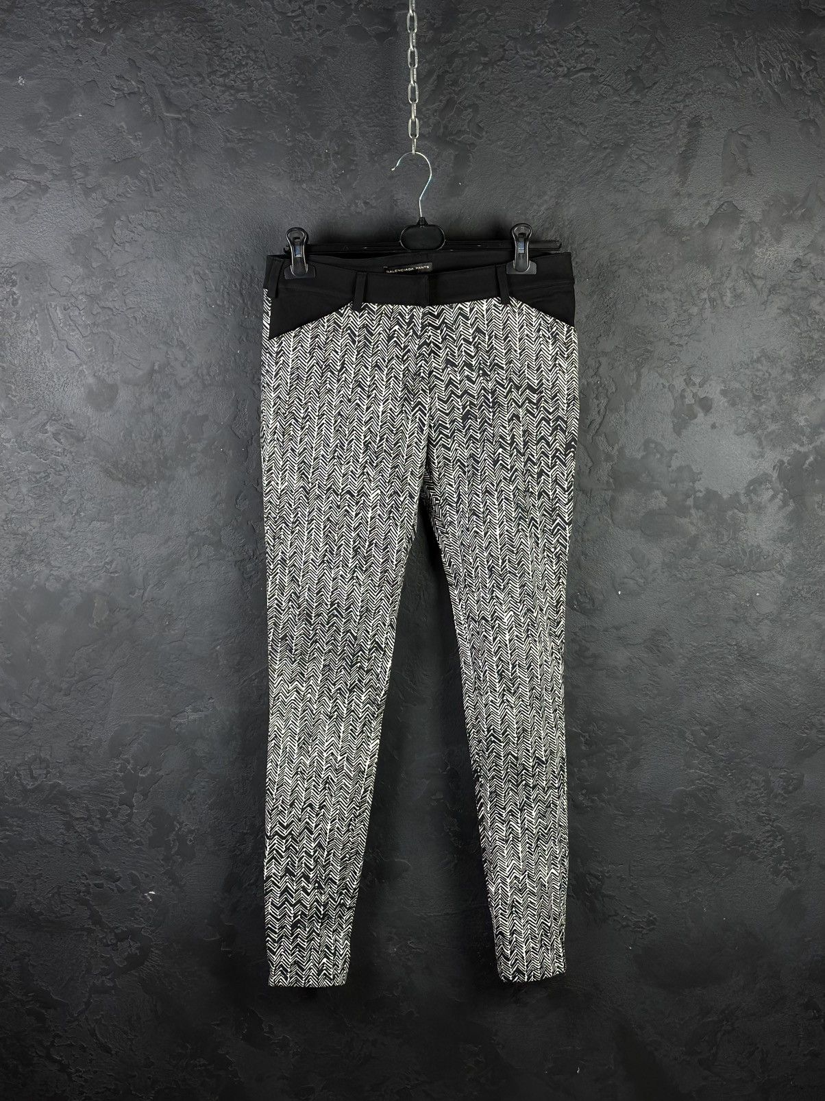 Balenciaga Balenciaga Women’s Pants Jeans Black White Print Trousers Size 40" / US 18 - 1 Thumbnail