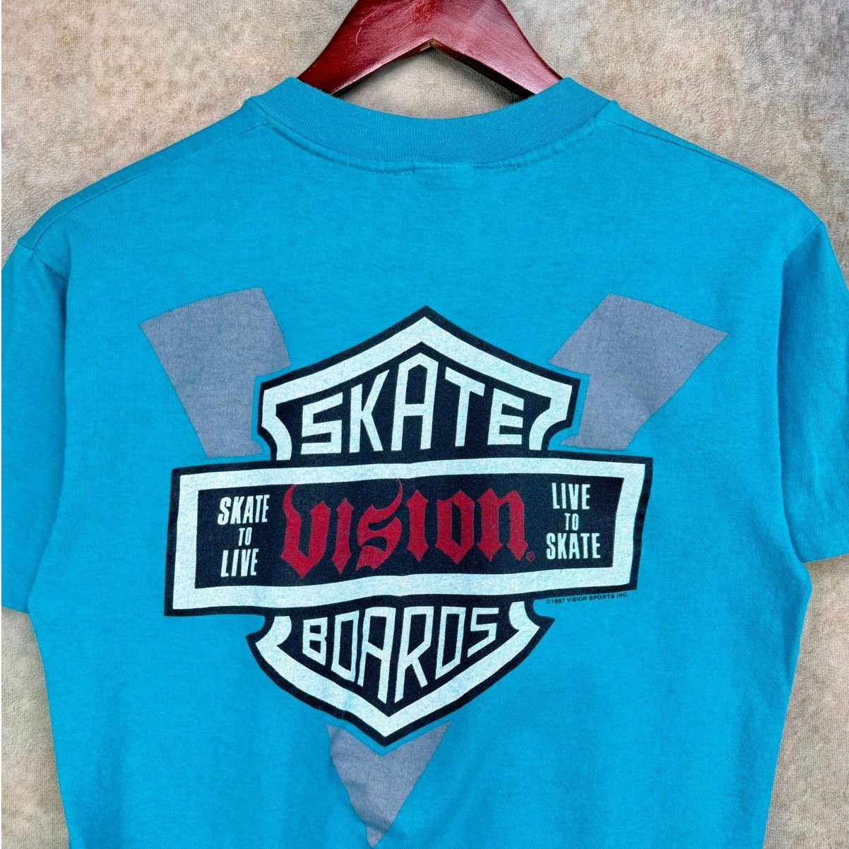 Vintage × Vision Streetwear Vintage Vision Street Wear Skate To Live Skate Boards Tee Size US M / EU 48-50 / 2 - 5 Thumbnail