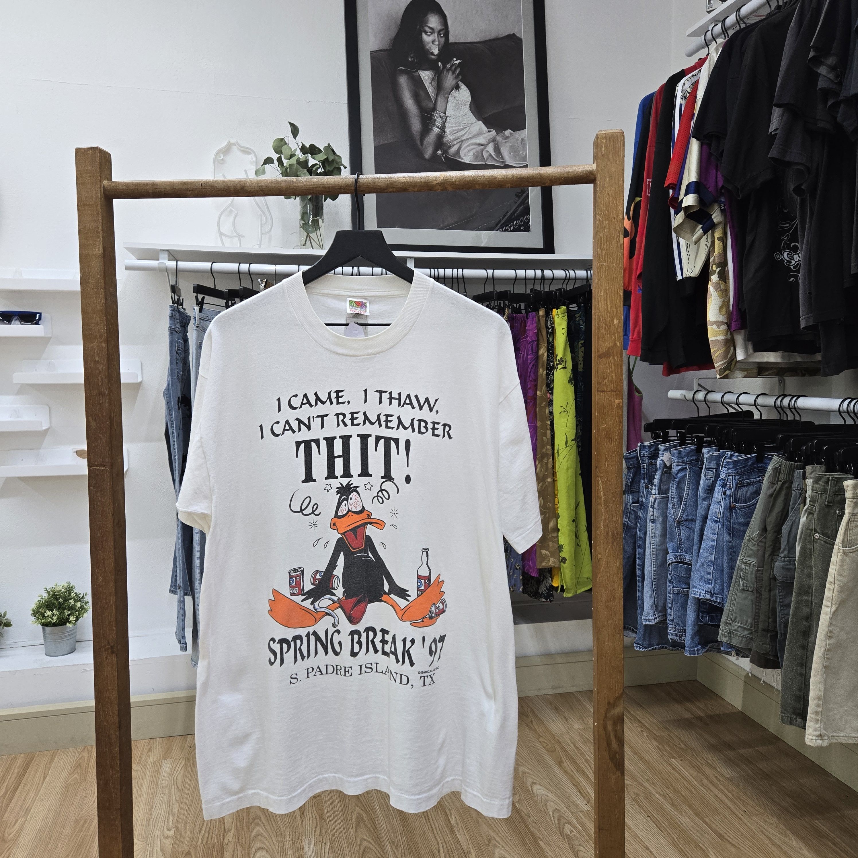 image of Rap Tees x Vintage 1997 S. Padre Island Tx Spring Break T-Shirt in White, Men's (Size XL)