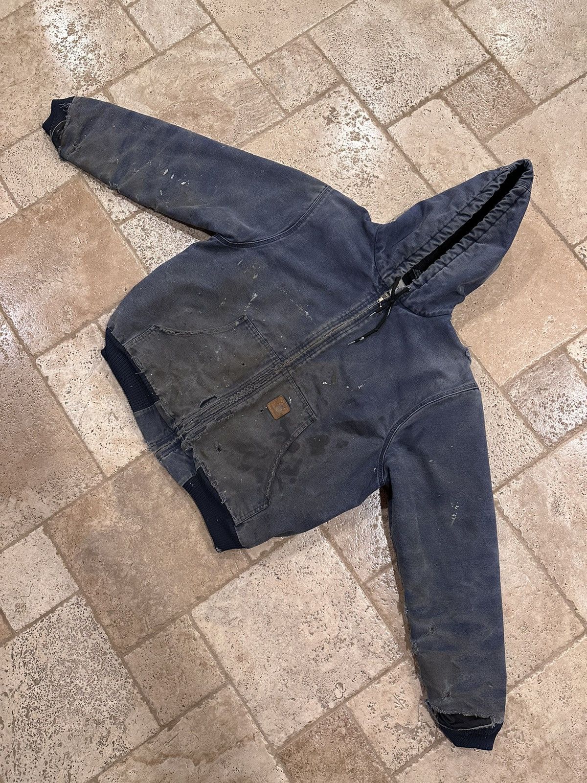 Carhartt Vintage Carhartt Faded Thrashed Hooded Distress Work Jacket Size US L / EU 52-54 / 3 - 4 Thumbnail