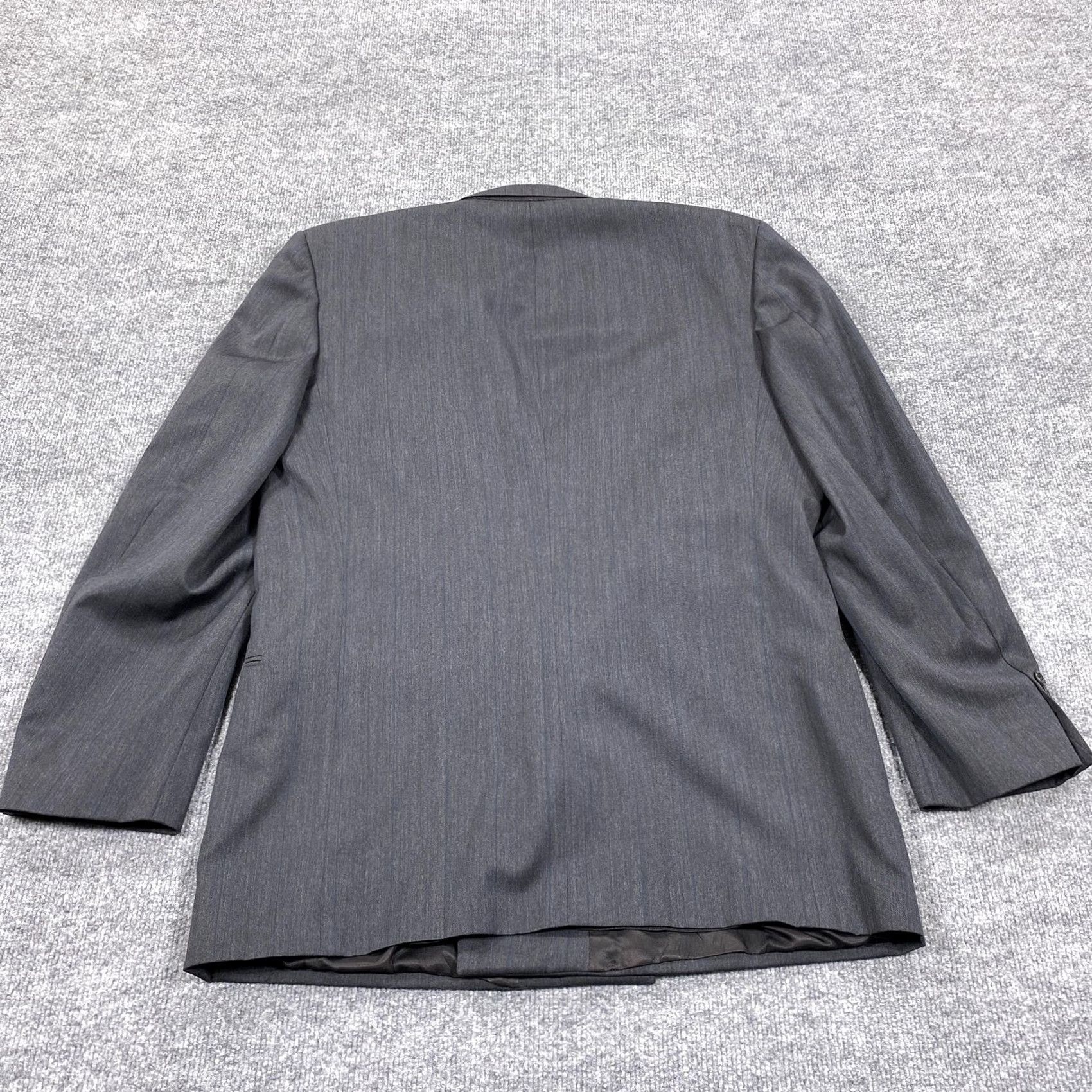 Vintage Nino Cerruti Suit Jacket Mens 44 Gray Wool Striped Double Breasted Italy Jacket/Coat One Piece? 2 Piece? Size 44R - 6 Thumbnail