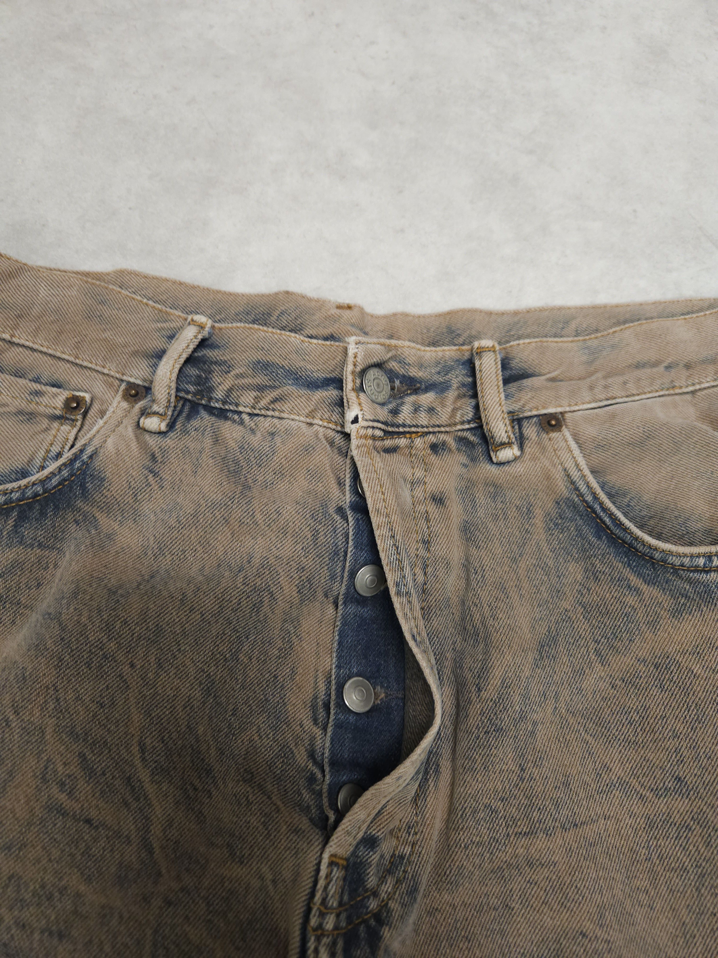 Acne studios 1989 drago road overdyed distressed baggy denim