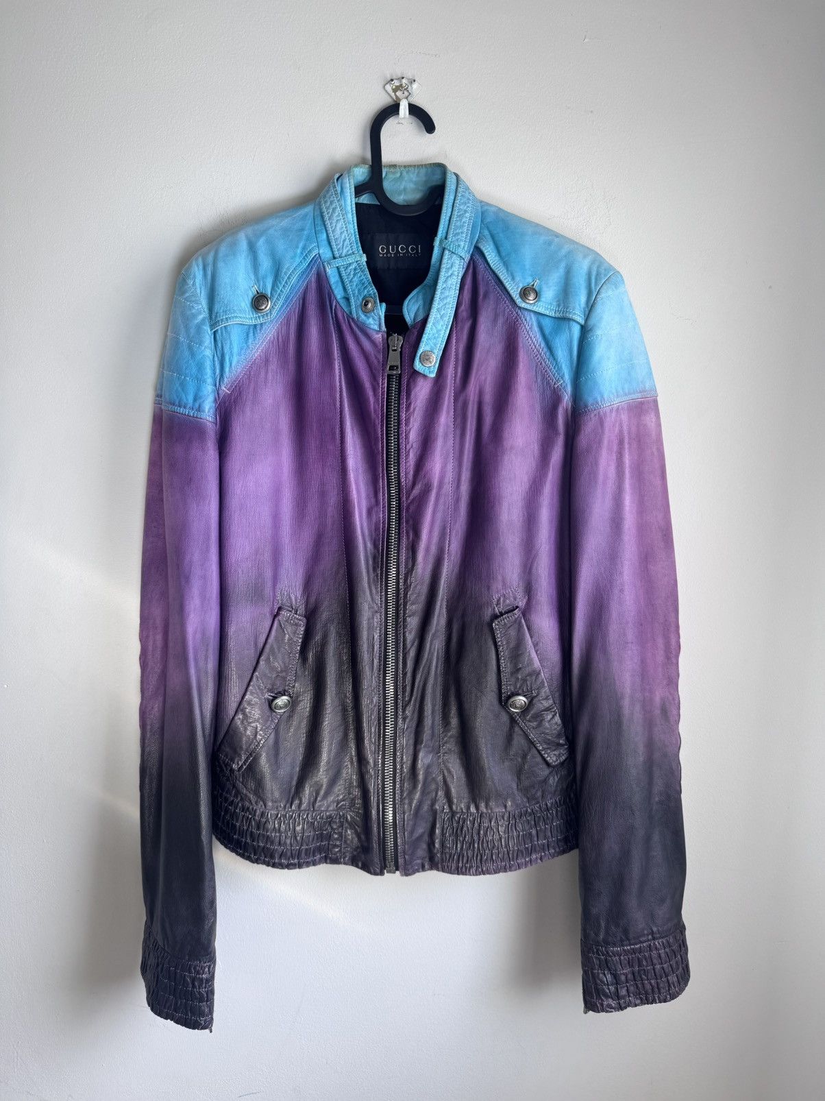Gucci Gucci SS09 Gradient Leather Biker Jacket Size US M / EU 48-50 / 2 - 2 Thumbnail