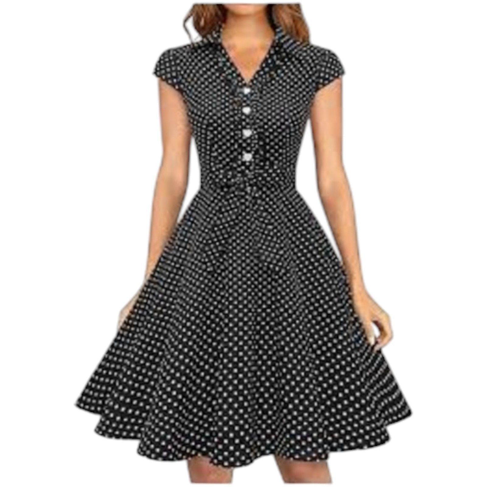 Chaps Chaps- Women's Casual Bohemian Midi Dress V-Neck With Wavy S Size M / US 6-8 / IT 42-44 - 1 Thumbnail