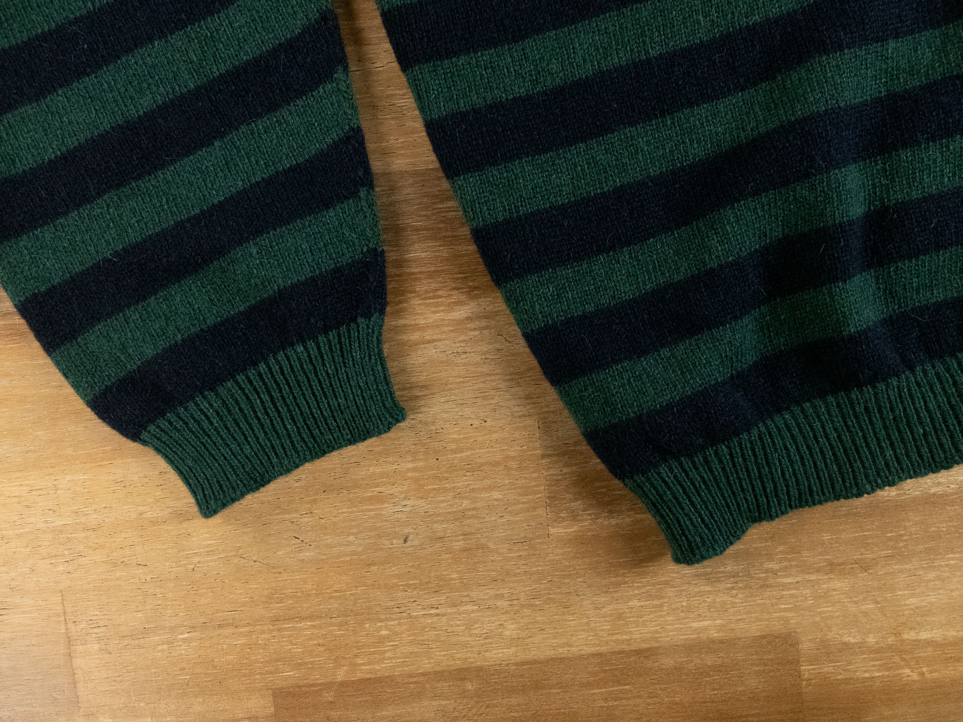 Lardini LARDINI green navy blue alpaca & wool striped sweater XL 52 Size US XL / EU 56 / 4 - 7 Thumbnail