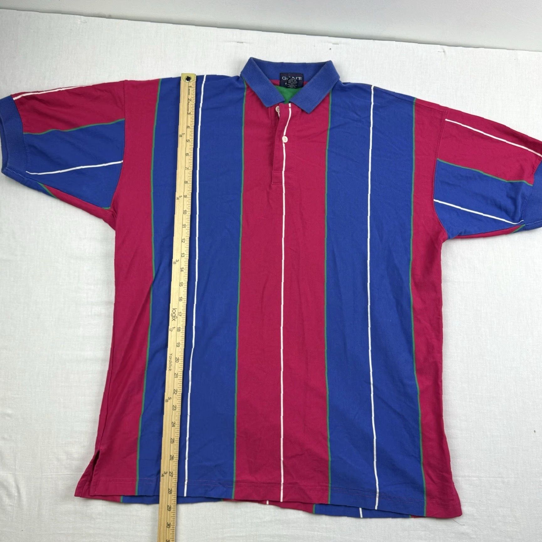 Gant VINTAGE GANT Polo Shirt Men Adult Large Blue Pink Striped 90s Preppy Rugger Classic Size US L / EU 52-54 / 3 - 4 Thumbnail