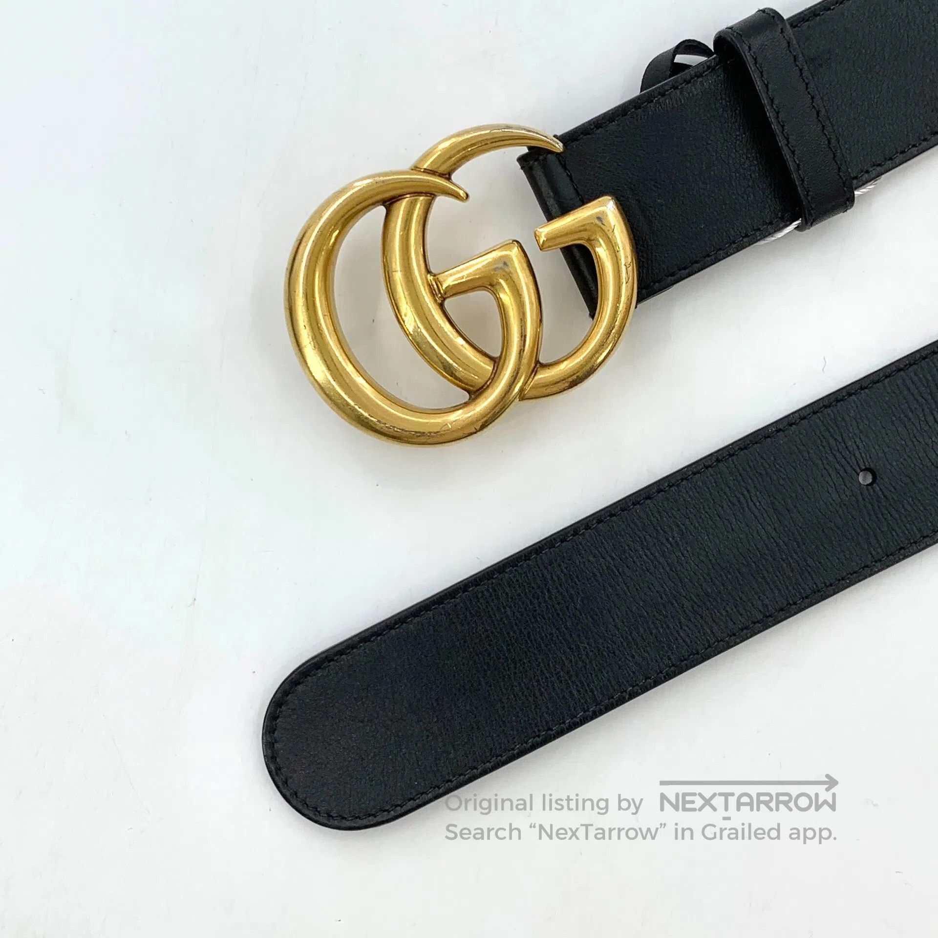 Gucci Guicci Black Double G Buckle Leather Belt| Size ONE SIZE - 4 Thumbnail