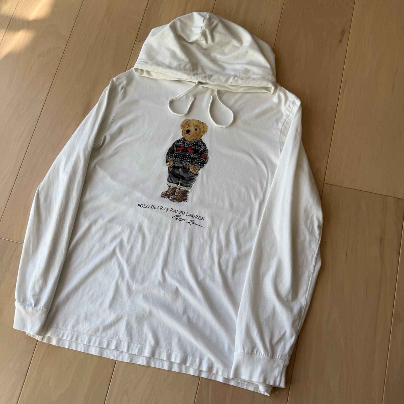 Polo Ralph Lauren Polo Bear By Ralph Lauren Hooded Shirt L White Long Sleeve Size US L / EU 52-54 / 3 - 10 Thumbnail