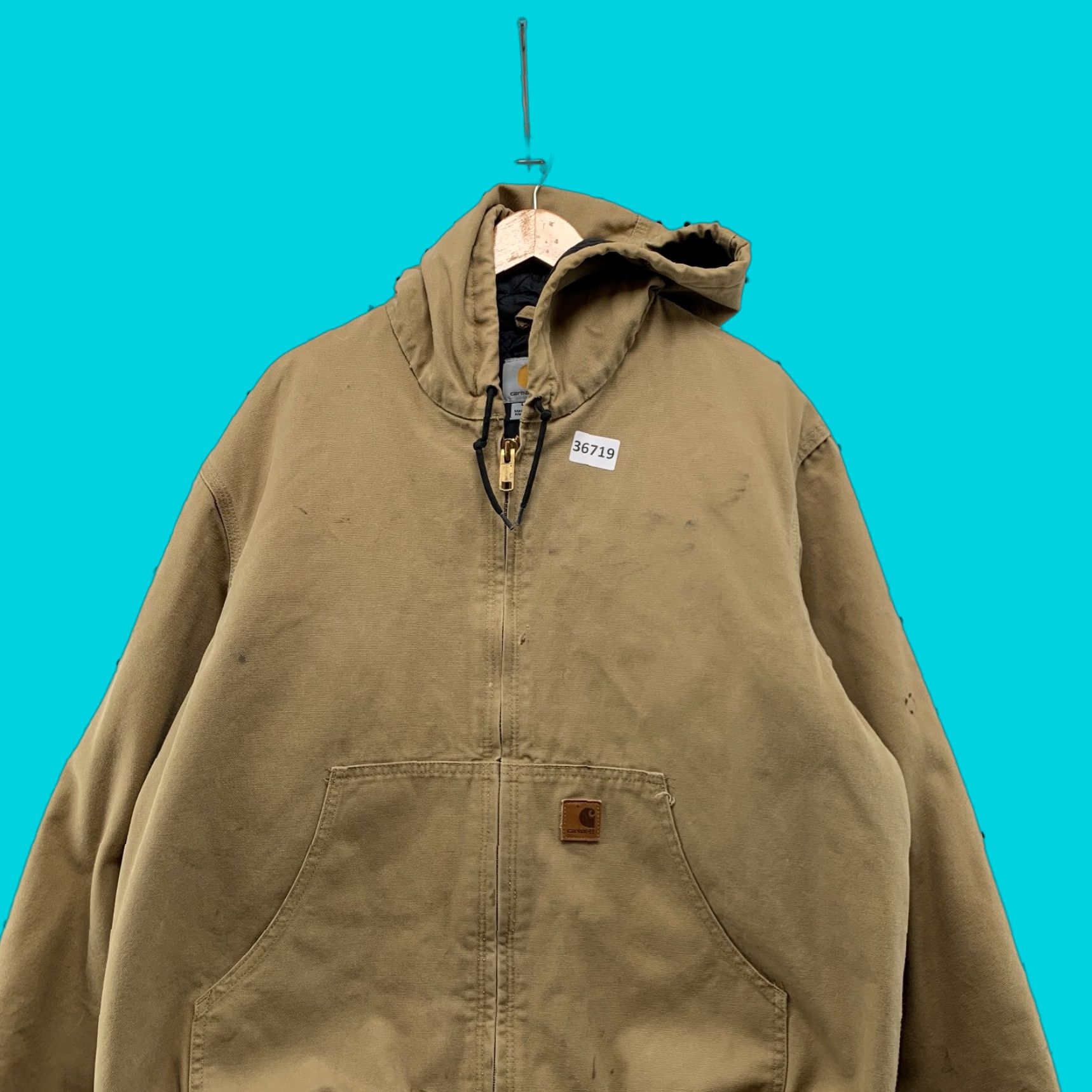 Carhartt VINTAGE Carhartt Jacket Mens Large Brown Duck Canvas Workwear Hooded Lined Size US L / EU 52-54 / 3 - 1 Thumbnail