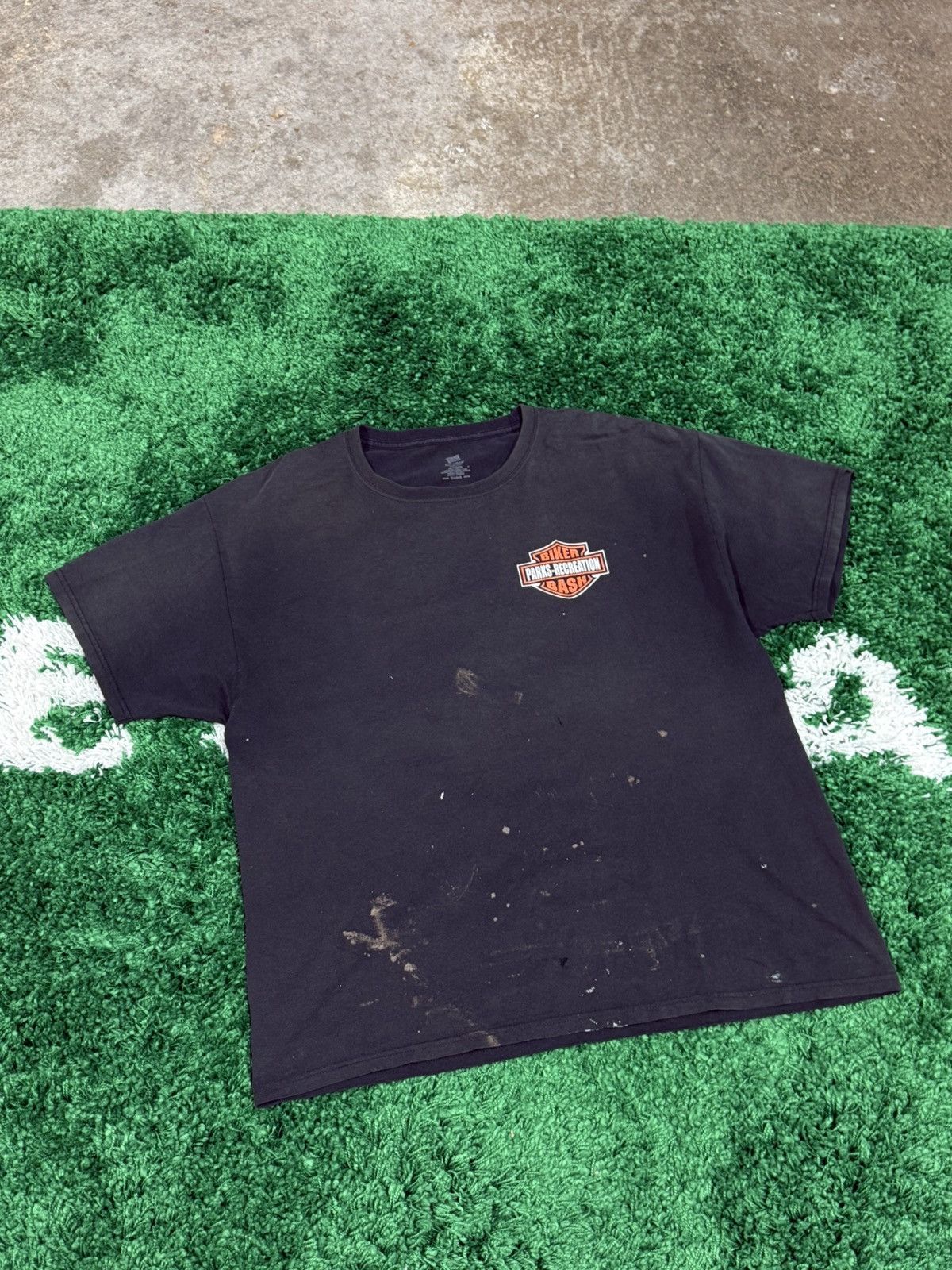 Vintage Vintage Distressed Biker Paint Splatter Hole Tee XL Harley Size US XL / EU 56 / 4 - 4 Thumbnail