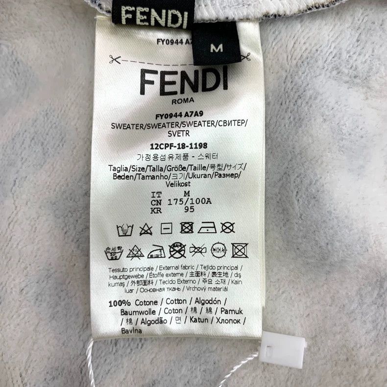 Fendi FENDI Dark Brown Striped Logo Letter Printed Cotton Crew N Size M / US 6-8 / IT 42-44 - 6 Thumbnail