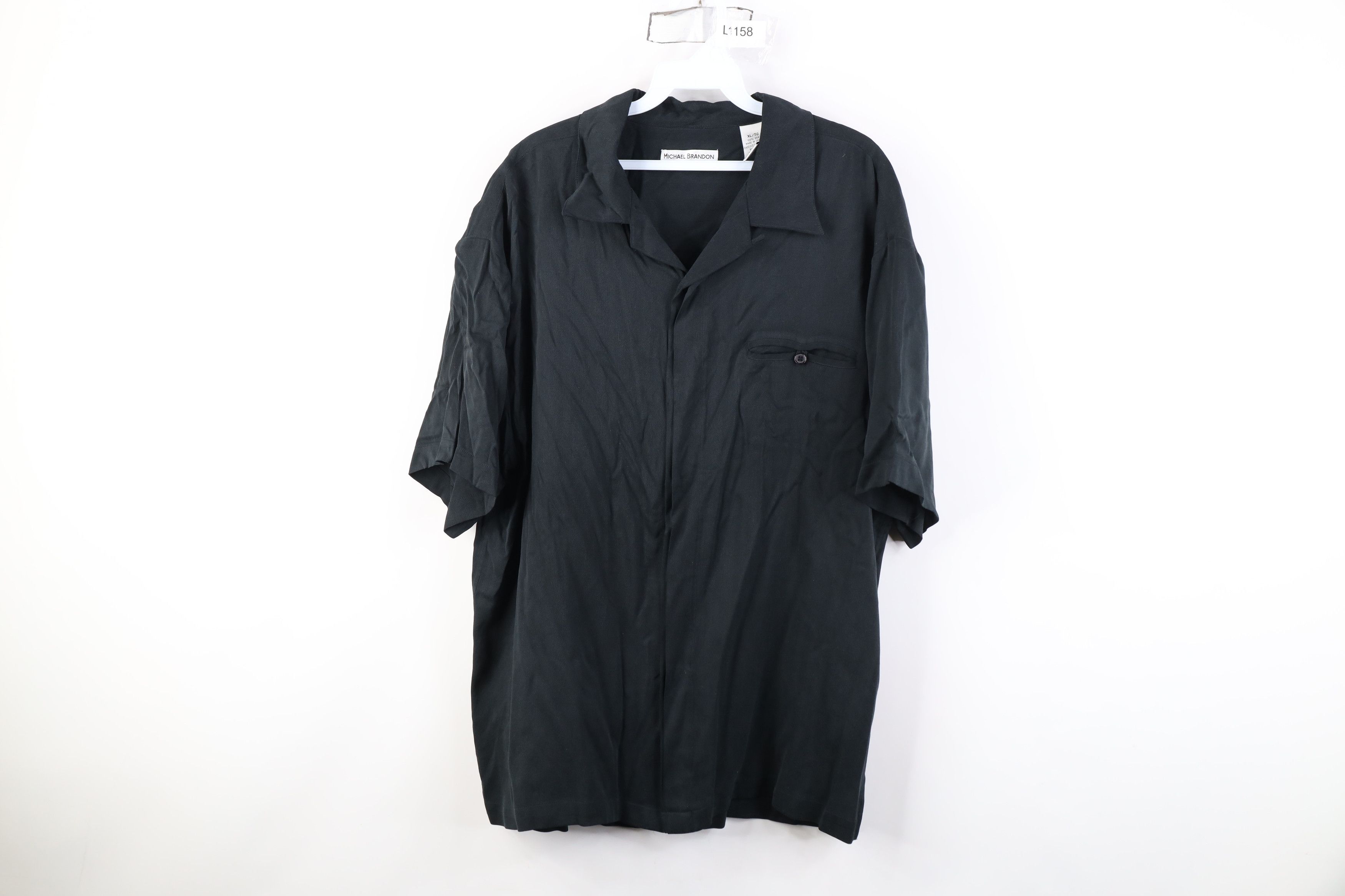 Vintage Vintage 90s Streetwear Faded Silk Looped Collar Button Shirt Size US XL / EU 56 / 4 - 1 Thumbnail