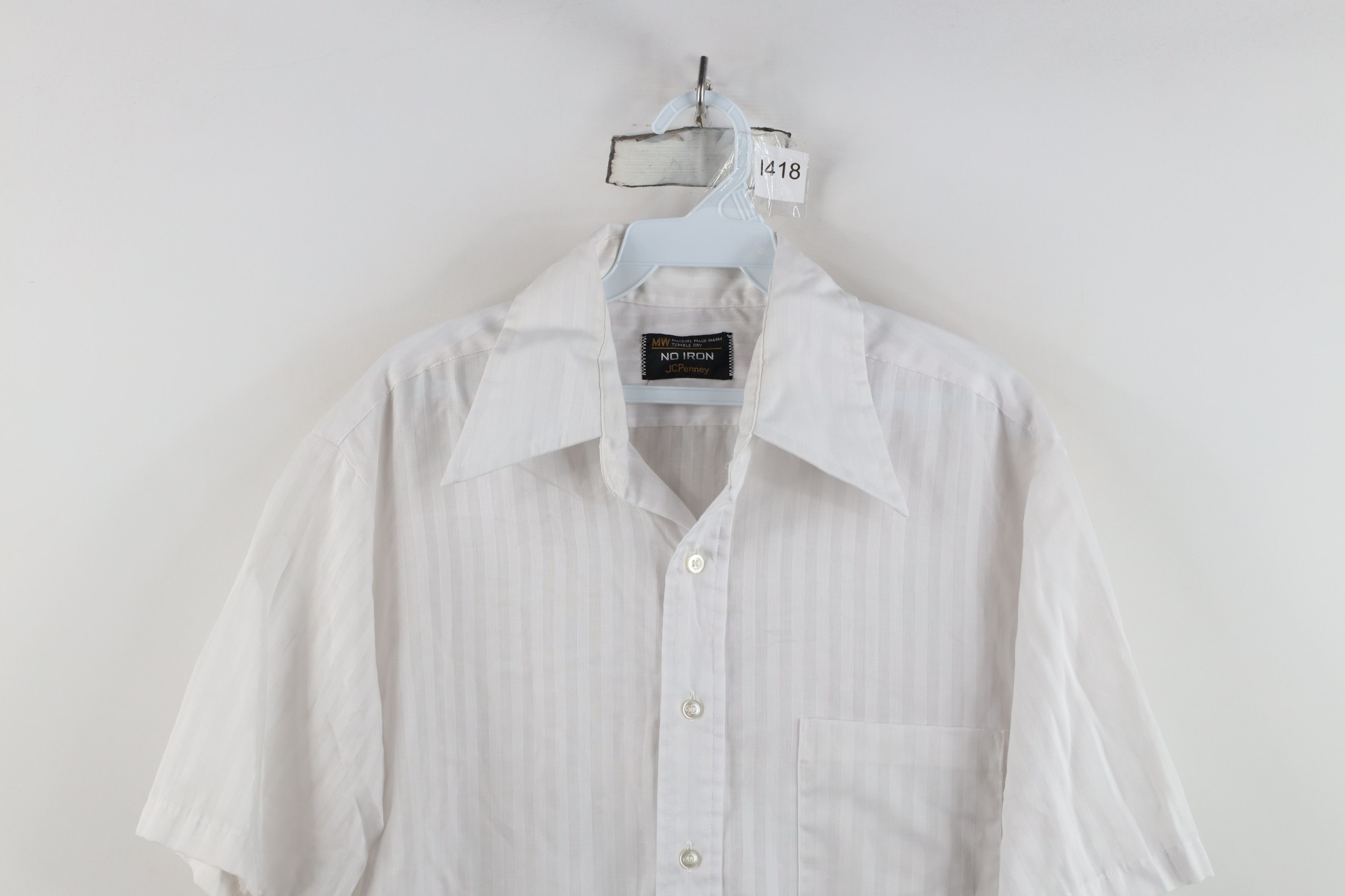 Vintage Vintage 70s Streetwear Short Sleeve Button Shirt White USA Size US L / EU 52-54 / 3 - 2 Thumbnail