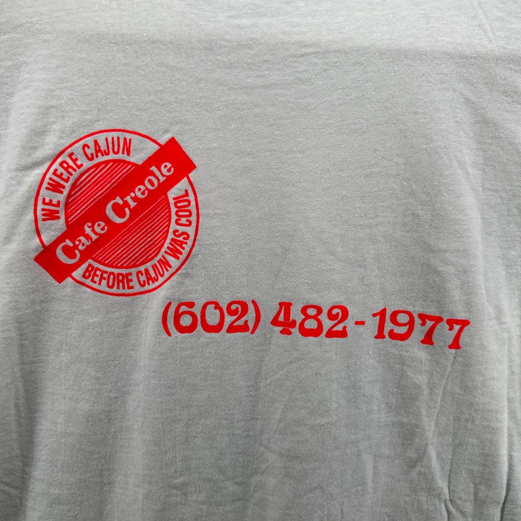 Vintage VINTAGE Oneita Power T-Shirt White Men's L Rock Springs & Cafe Creole Cotton Size US L / EU 52-54 / 3 - 7 Thumbnail