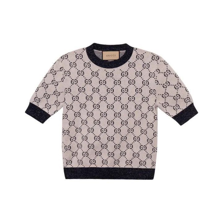 Gucci Gucci Aria Short Sleeve Knit Top-2507 Size M / US 6-8 / IT 42-44 - 1 Thumbnail