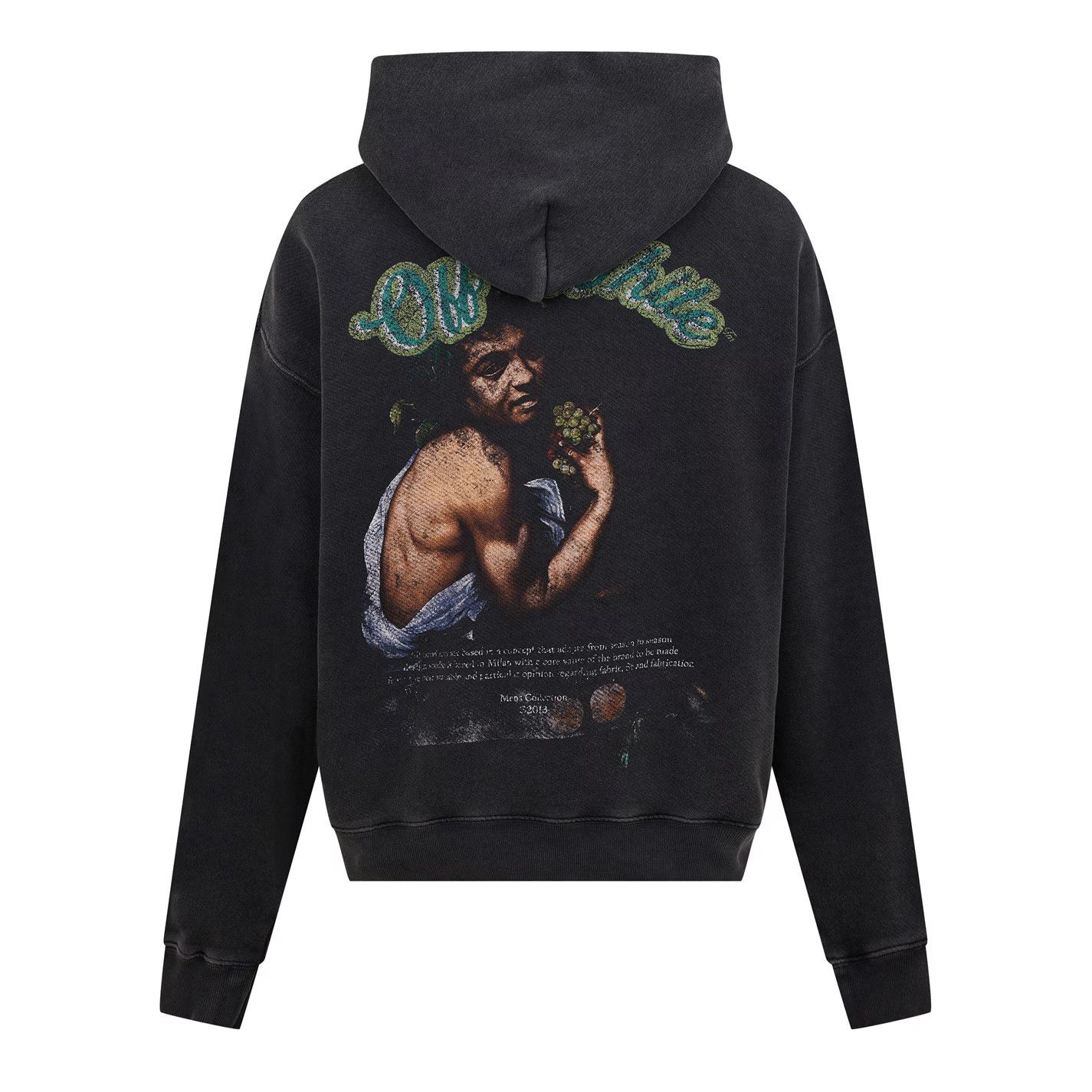 Off-White o1g2r1mq0226 Bacchus Skate Distressed Print Hoodie Black Size US XS / EU 42 / 0 - 2 Thumbnail
