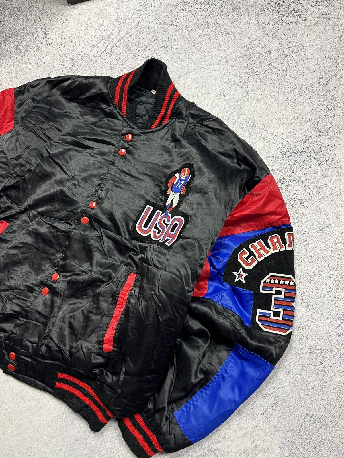 Vintage Vintage Retro Varsity Bomber Jacket USA Los Angeles Cup Rare Size US XL / EU 56 / 4 - 4 Thumbnail