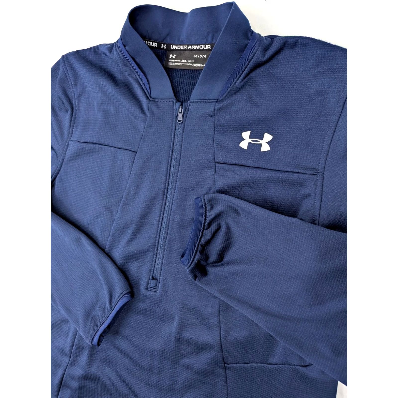 Under Armour Under Armour ColdGear 1/4 Zip Pullover Golf Fleece Sweatshirt Men L Blue Size US L / EU 52-54 / 3 - 3 Thumbnail