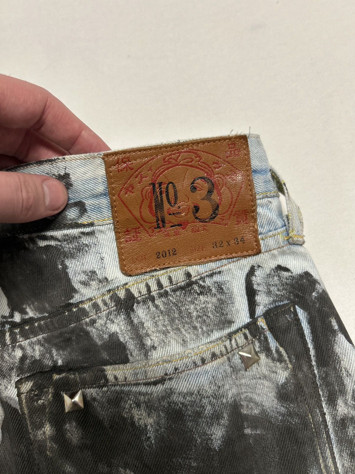 Evisu 2012 No.3 Painted Flare Denim Reworked Size US 32 / EU 48 - 2 Thumbnail