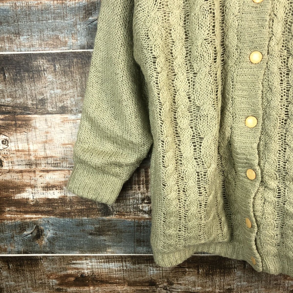 Homespun Knitwear × Japanese Brand Ca Dida Green Cardigan japan vintage Knitwear #A1786 Size M / US 6-8 / IT 42-44 - 7 Thumbnail