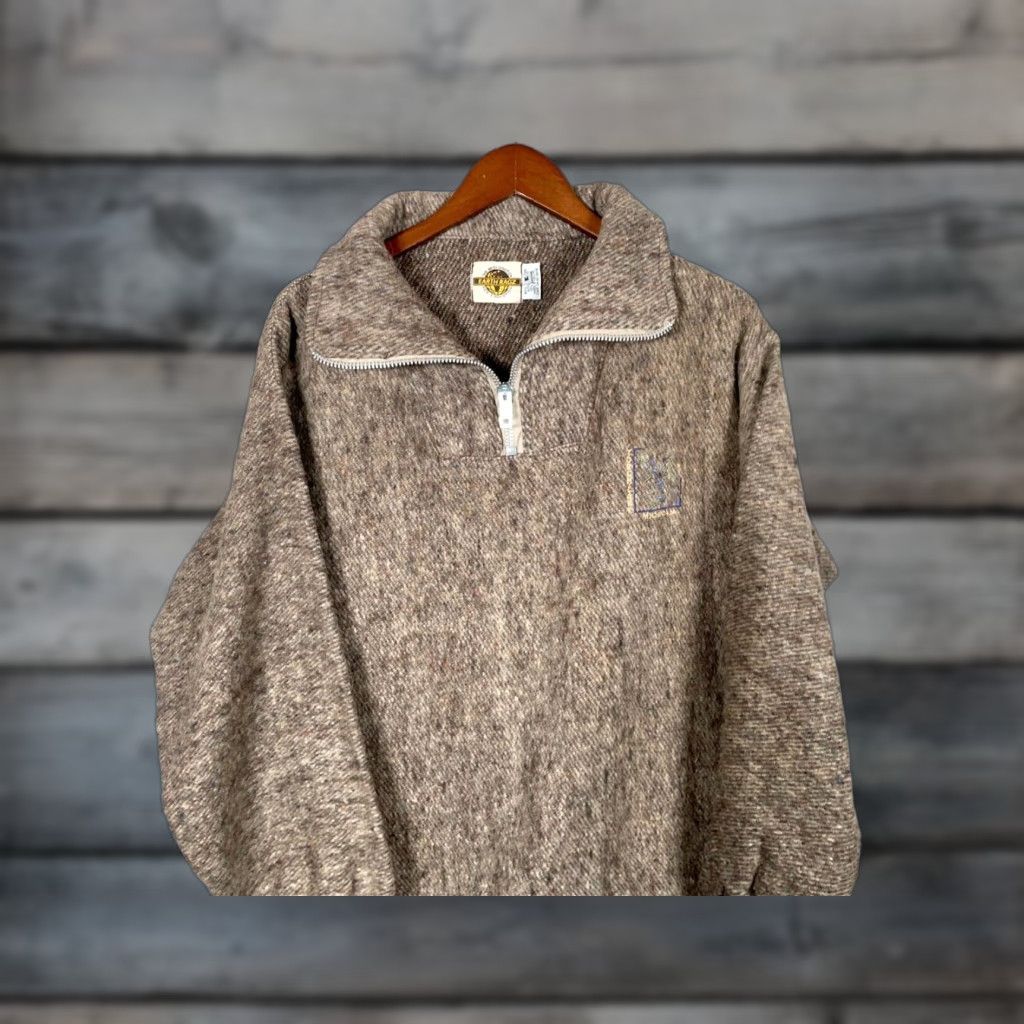 Vintage VINTAGE Earth Ragz Torch Lake Michigan 1/4 Zip Sweater Adult Medium Brown Pullover Size US M / EU 48-50 / 2 - 1 Thumbnail