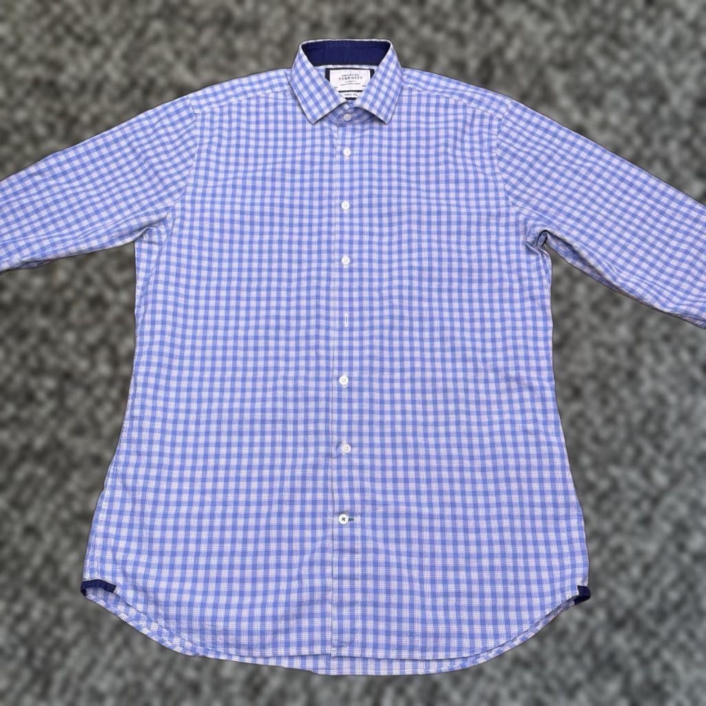 Charles Tyrwhitt **Charles Tyrwhitt Slim Fit Blue Plaid Dress Shirt Mens 17** User: Charles Tyrwhitt Slim Fit Blue Plaid Dress Shirt Mens 17 Size 46R - 1 Thumbnail