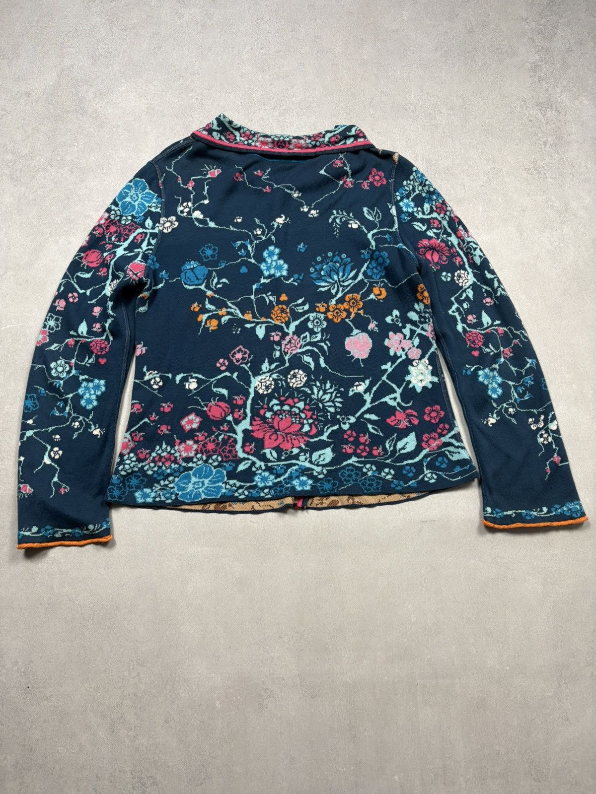 Vintage Ivko Floral Jacquard Knit Cardigan Button Up Boho Art Rare L Size L / US 10 / IT 46 - 2 Thumbnail