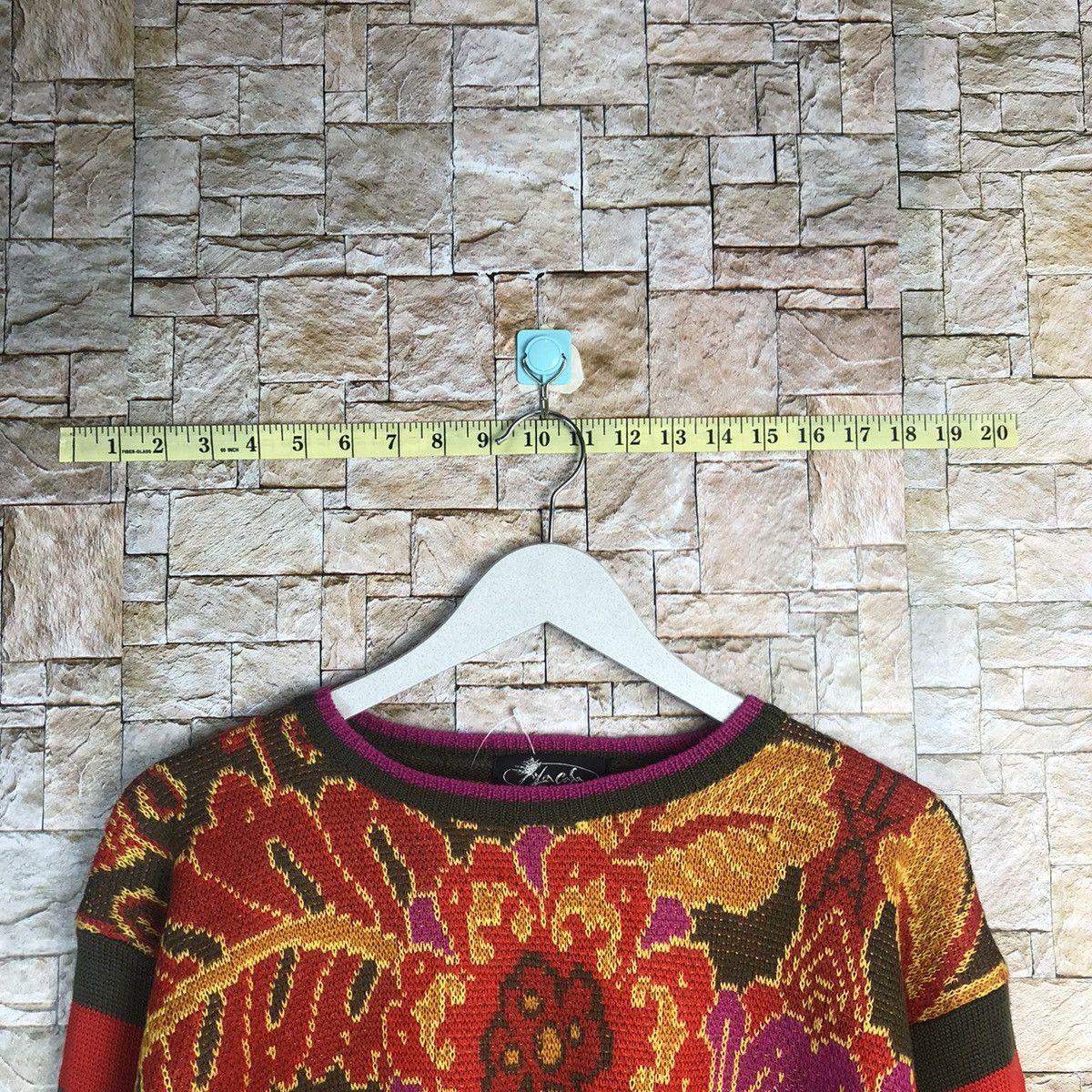 Vintage Laso Red art stripe vintage colourfull Knitwear #A165 Size M / US 6-8 / IT 42-44 - 4 Thumbnail