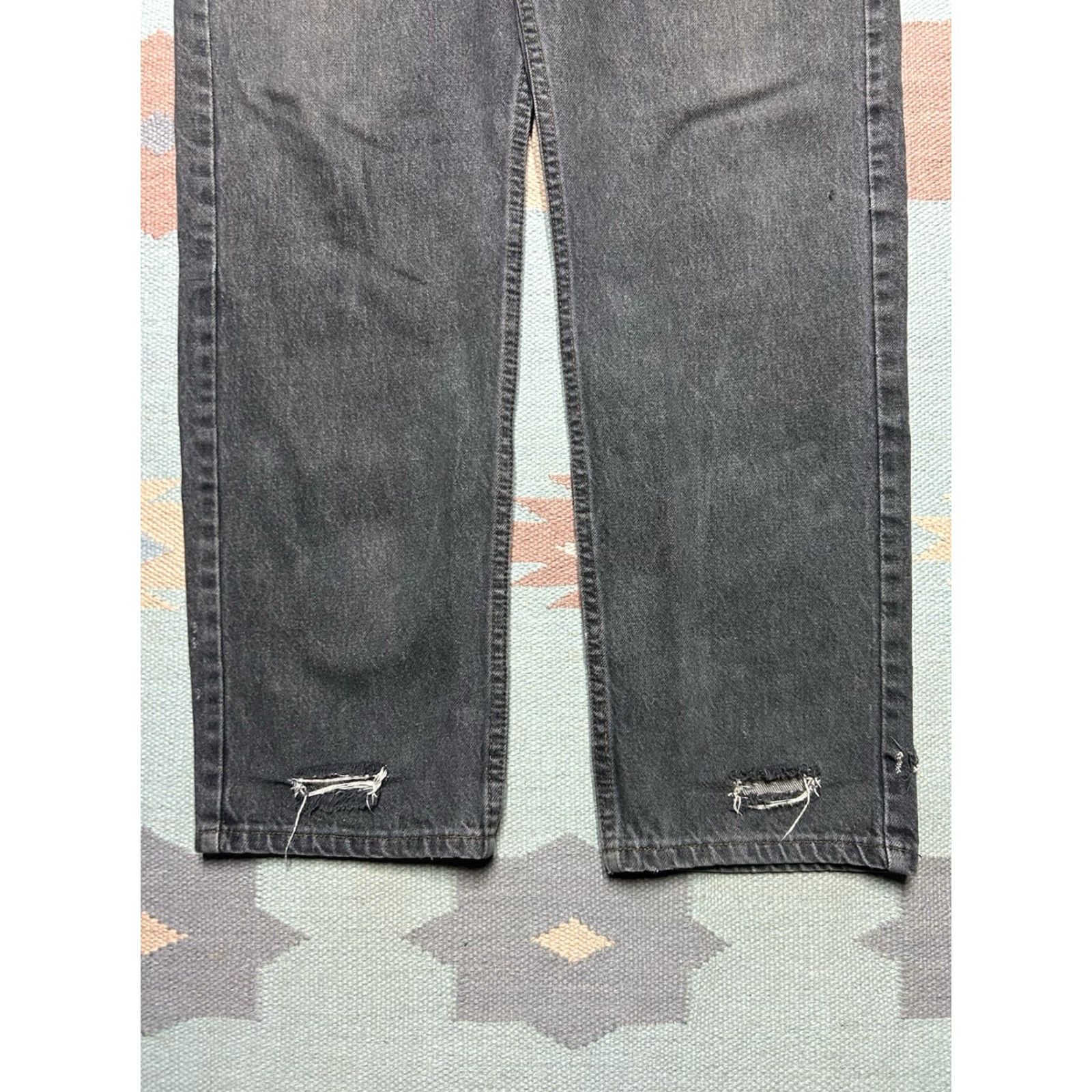 VINTAGE Levi’s 505 Jeans Men Regular Straight 36 Black Distressed 90s Skater 29in Inseam