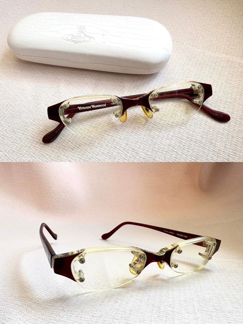 Vivienne Westwood Vivienne Westwood Y2k brown half-frame vintage glasses Size ONE SIZE - 1 Thumbnail