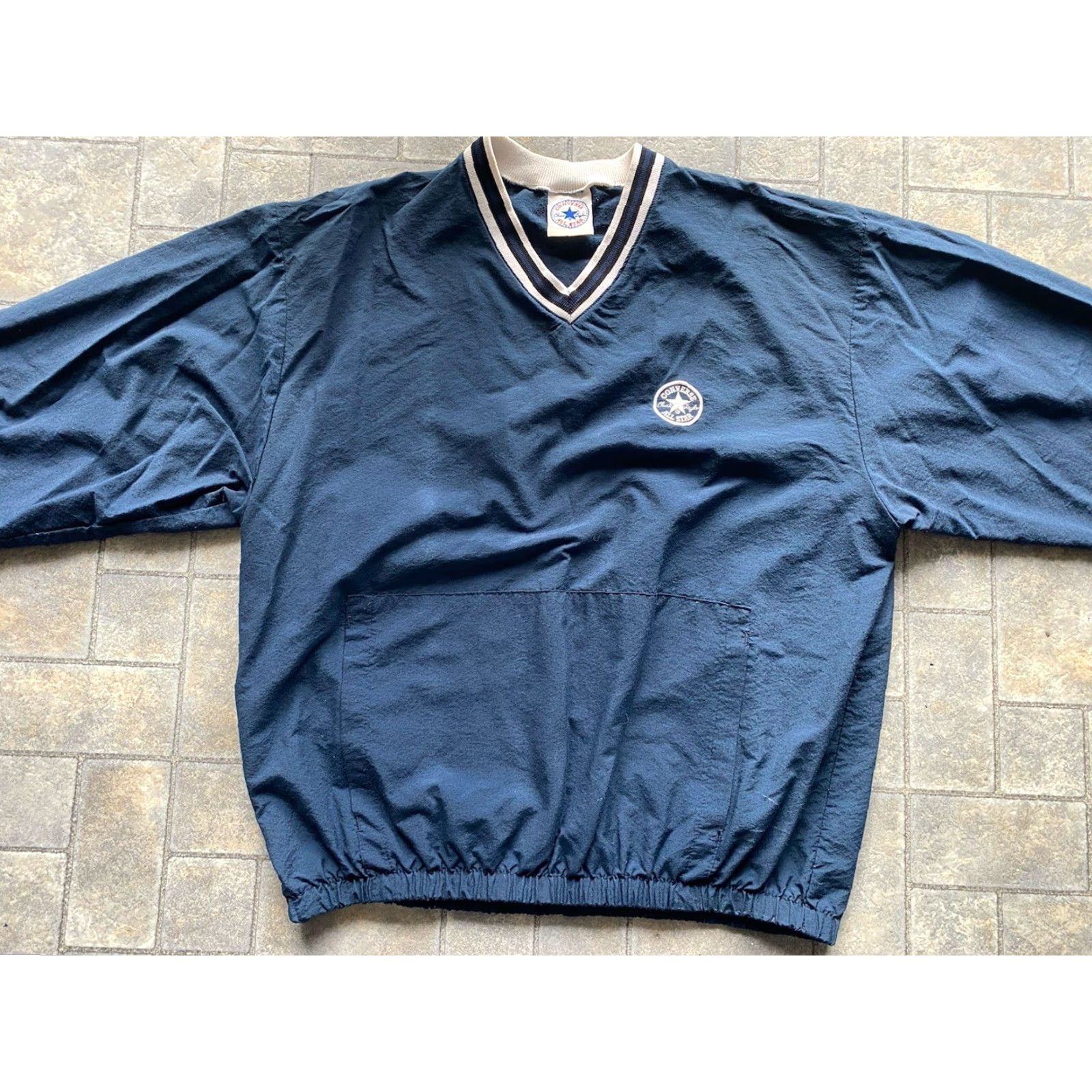 Converse VTG Converse All Star MEDIUM Dark Blue Track Suit Set Chuck Taylor Made In USA Mens M Track Jacket Pants Size 40R - 4 Thumbnail
