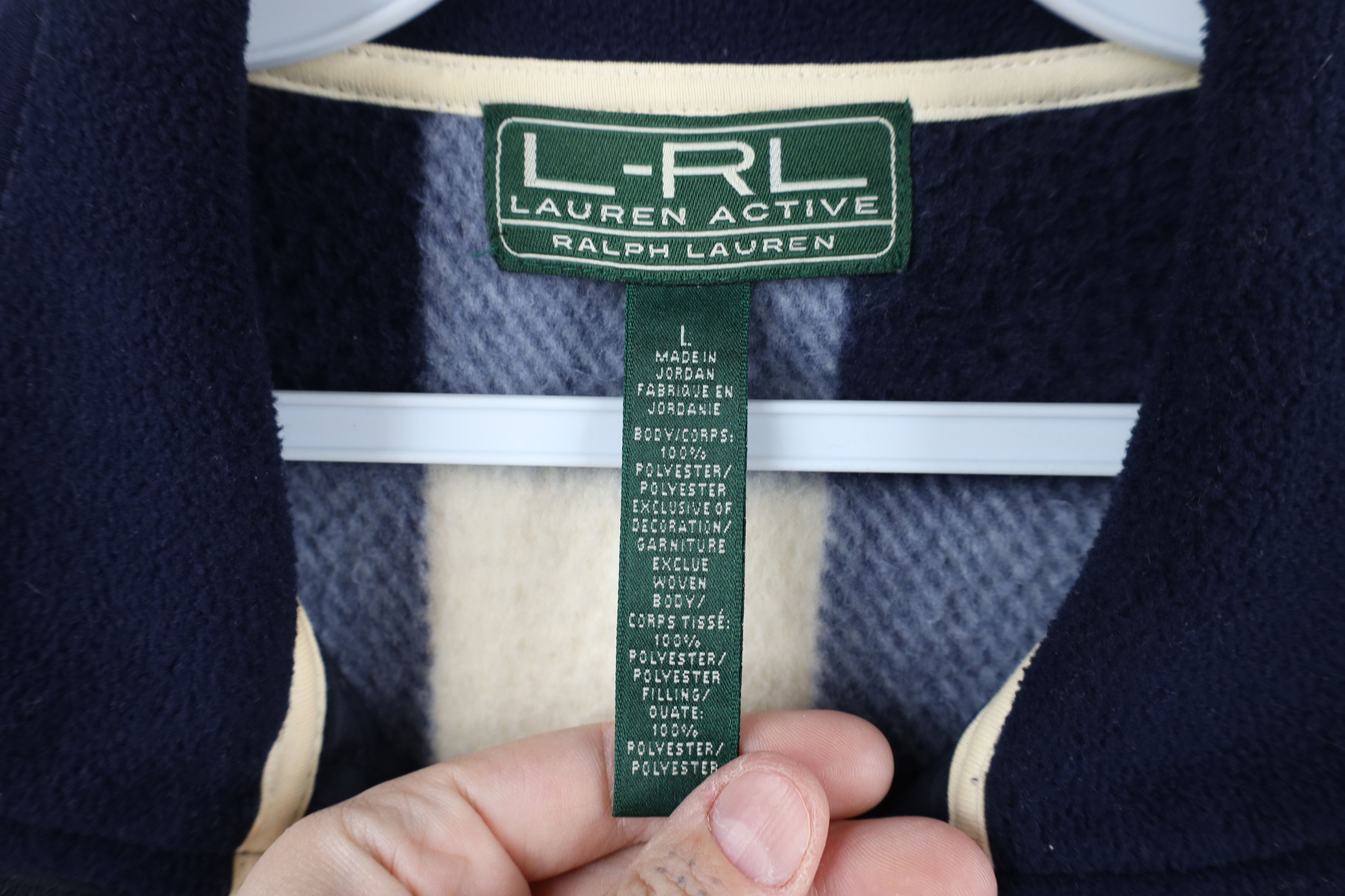 Ralph Lauren × Vintage Vintage 90s Ralph Lauren Quilted Fleece Full Zip Jacket Size L / US 10 / IT 46 - 9 Thumbnail