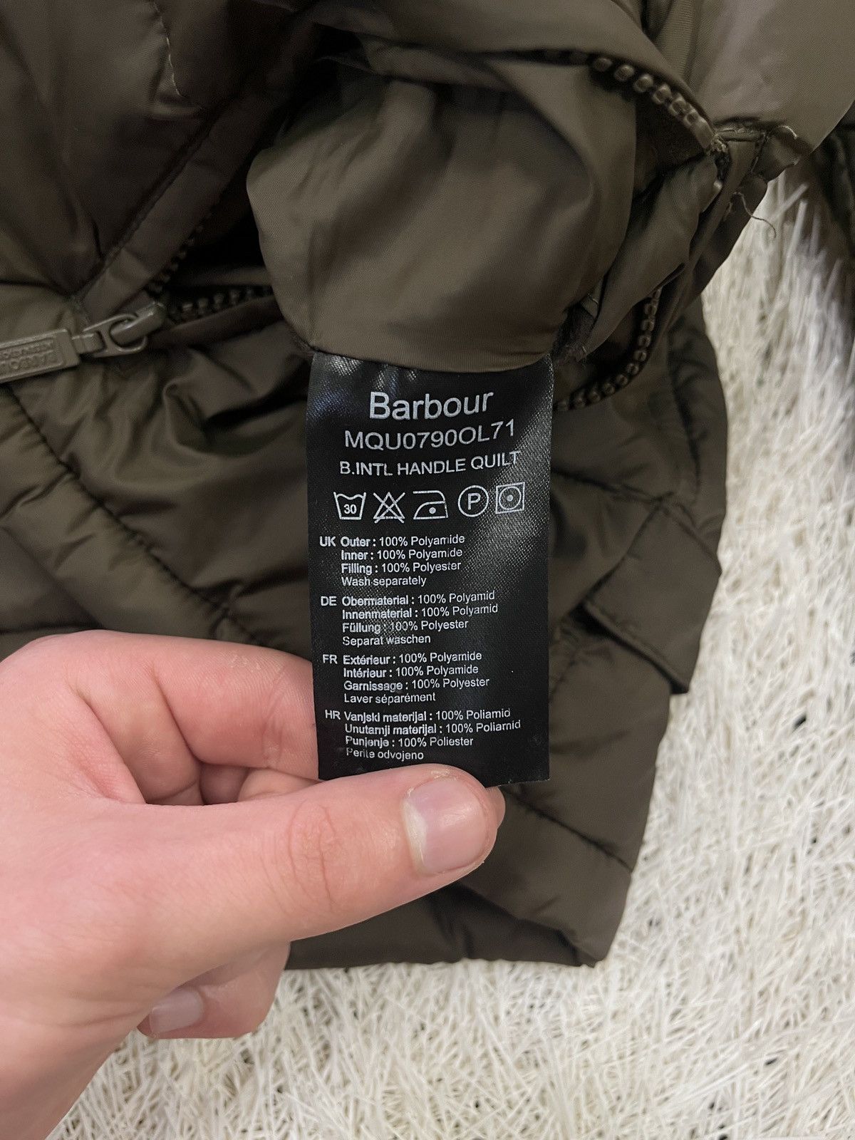 Barbour Men's Barbour International Handle Quilt Jacket Khaki Size US XL / EU 56 / 4 - 8 Thumbnail